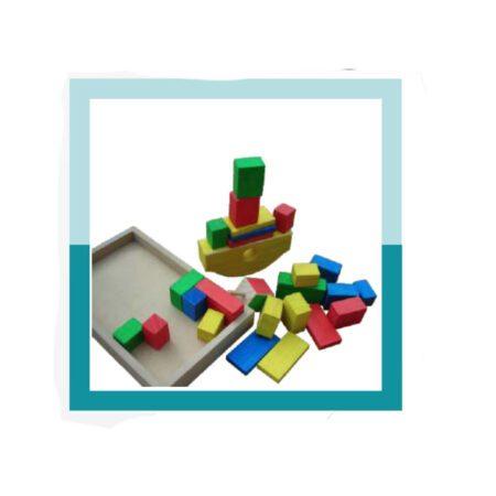 Juego de equilibrio torre bloques de madera