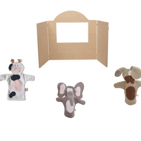 Teatro de Titeres + 3 Titeres de animales